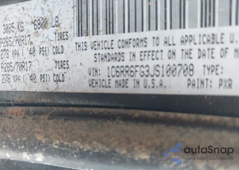 2018 Ram 1500 St from USA, damaged, VIN 1C6RR6FG3JS100708